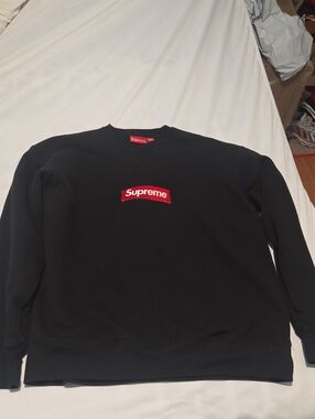 Supreme Black Crewneck with Red Box Logo Size Xl
